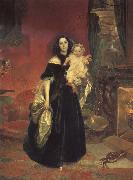 Karl Briullov Portrait of Maria Beck with her daughter Sweden oil painting artist